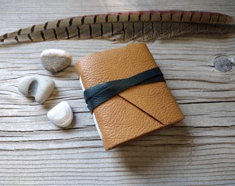 Handmade Leather Mini Watercolor Sketchbook: Arches Paper Travel Journal