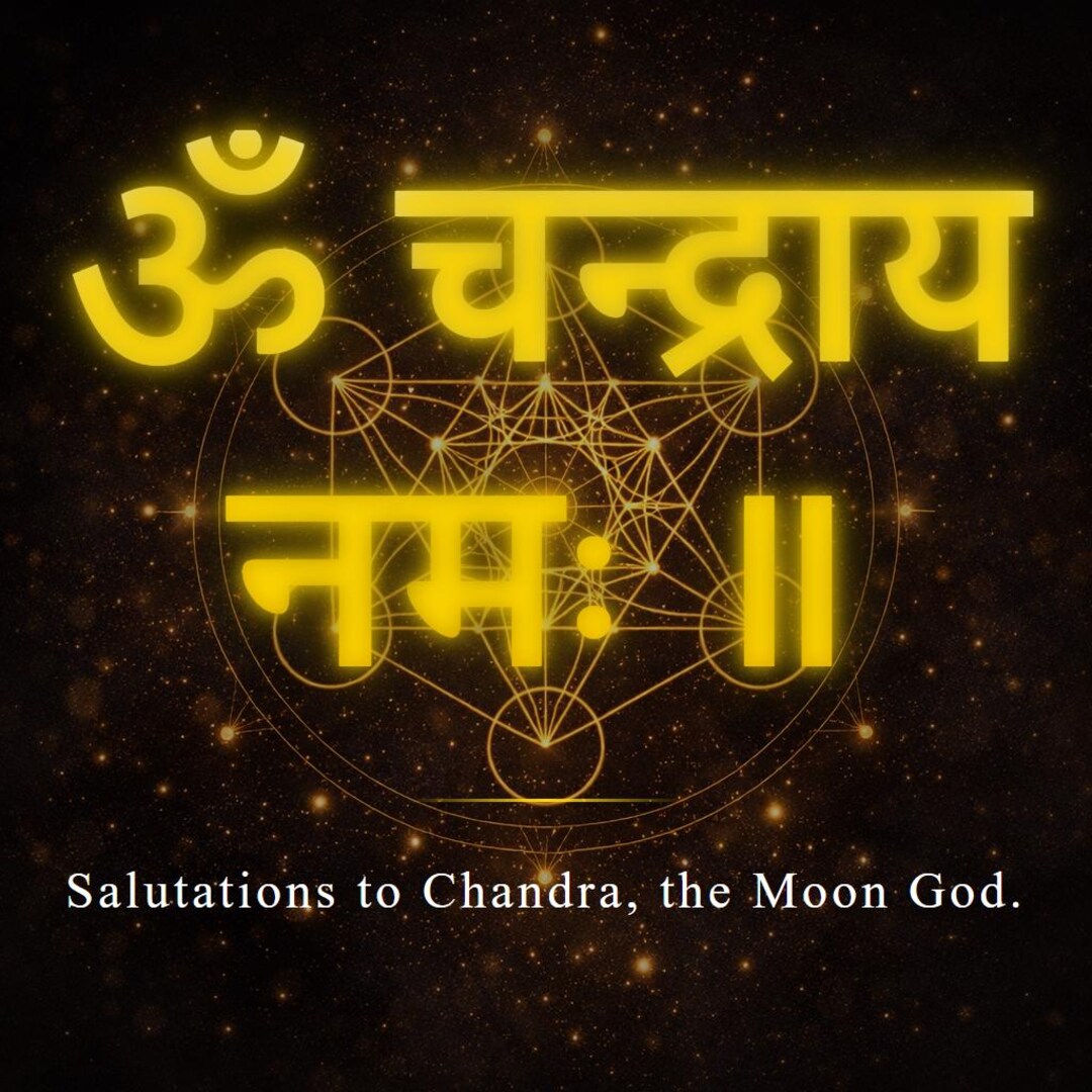 Om Chandraya Namah Mantra Print | Sanskrit Moon God Wall Art (digital ...