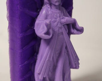Saponetta Divine Mercy (profumo di lavanda e rosmarino, base di sapone al latte di capra e aloe vera, viola scuro e chiaro)