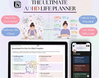 Modelo de Planejador de Vida para TDAH, Organizador Digital para Neurodiversos (Download Digital)