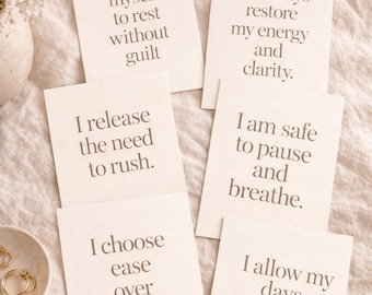 Soft Life Affirmations Set | Calm Printable Wall Art | Gentle Daily Affirmations | Minimal Neutral Aesthetic | Instant Download