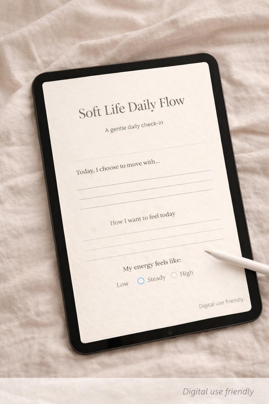 Soft Life Daily Flow Printable | Gentle Daily Check in | Calm Routine ...