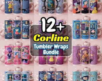 Spooky Doll Girl Pack of 12+ 20oz Skinny Tumbler Wrap PNG Bundle | Sublimation Design | Digital Download