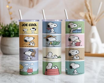 Snoopy Comic Cartoon Dog 20oz Skinny Tumbler Wrap PNG | Sublimation Design | Digital Download