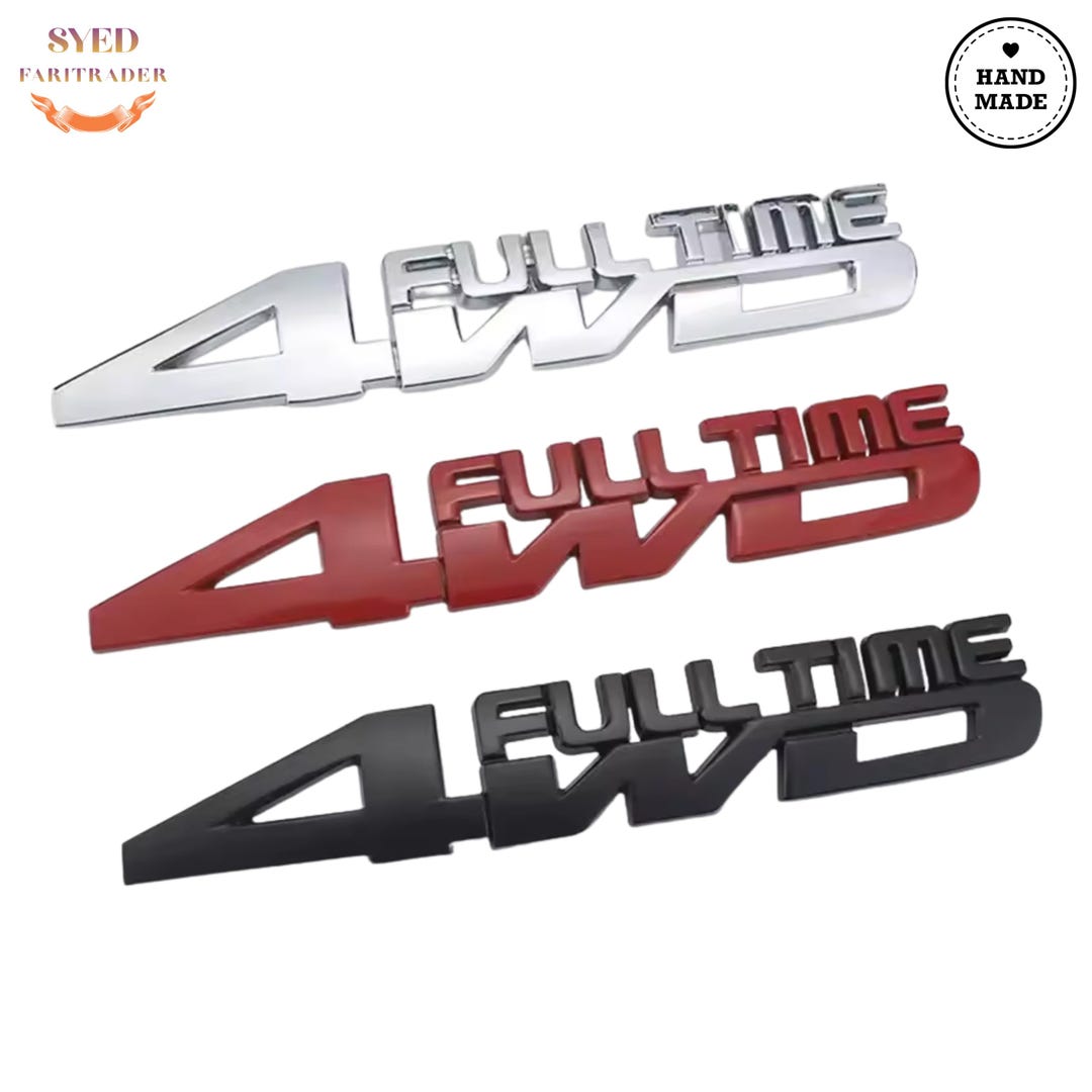 3D Metal Full Time 4WD Emblem Badge | SUV Off-road Decal Sticker ...