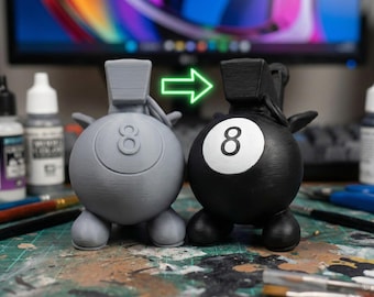 DIY CS2 Weapon Charm Kit | Paint Your Own Gun Buddy | Gamer Gift for Men | 8 Ball Bunny Keyring | Custom Skin Prop | Craft
