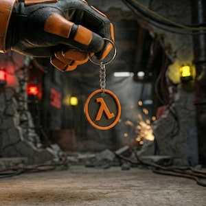 Regalo de jugador para novio/Llavero Lambda de Half Life/Decoración para PC/Científico de Black Mesa/Llavero retro de ciencia ficción/Valve