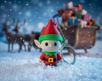 Elf Keychain | 3D Printed Fantasy Fidget Toy | Cute Woodland Pixie Keyring | RPG DnD Gamer Gift | Christmas Stocking Stuffer