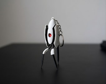 Portal Turret Keychain Backpack Charm Zipper Dangle PC Gaming Setup Accessory Gamer Boyfriend Gift 3D Printed Fidget Toy Desk Decor