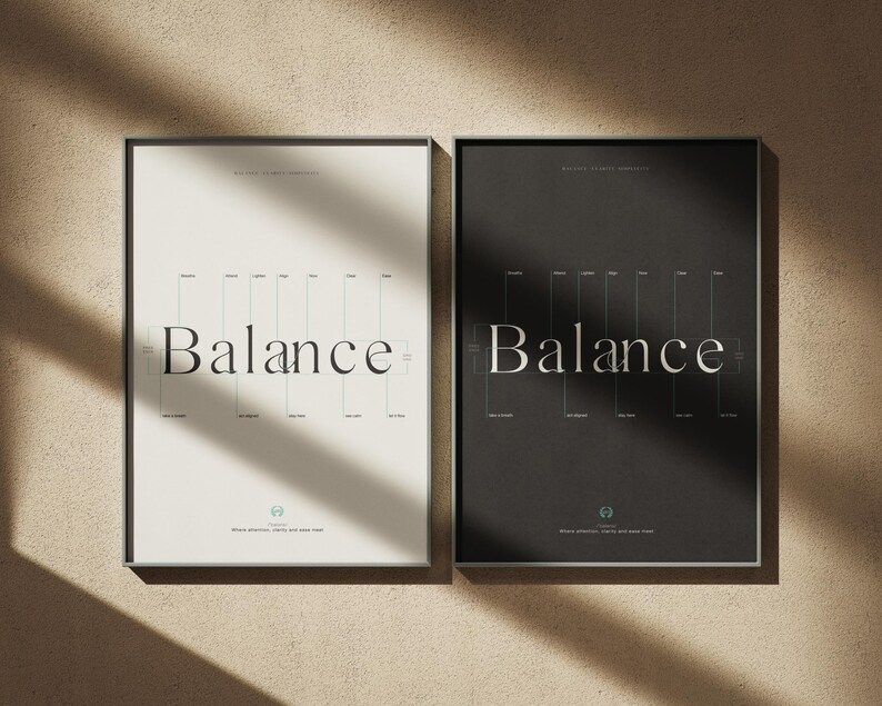 Typography Design Balance Minimalist Typography Wall Art – Printable Poster - Balance - Etsy