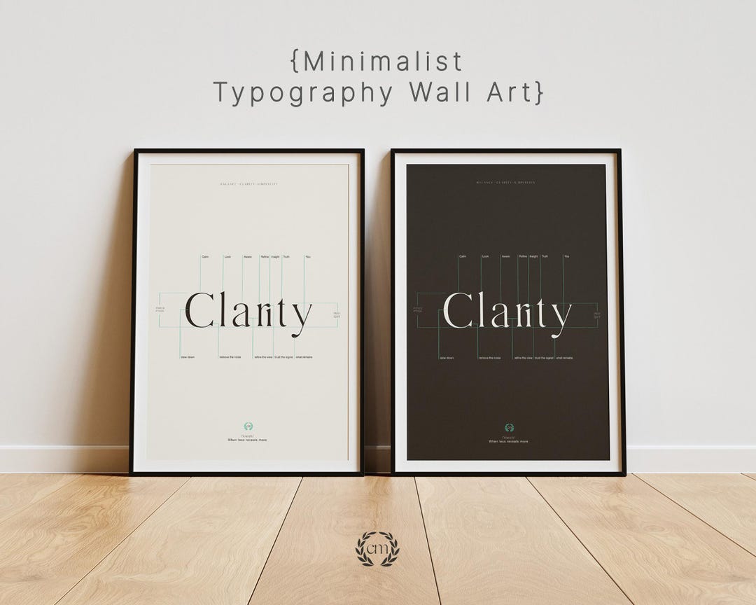 Minimalist Typography Wall Art – Printable Poster - Clarity - Etsy