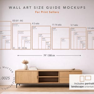 Wall Art Size Guide Mockups | Print Size & Ratio Chart | Commercial Use | Digital Download