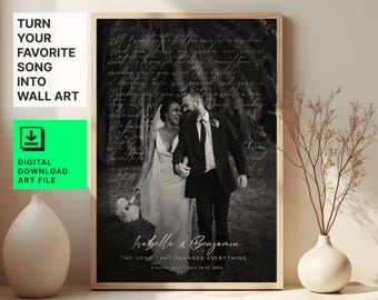 Personalized Song Lyrics Poster | Custom Music Wall Art | Wedding or Anniversary Gift | Digital Download
