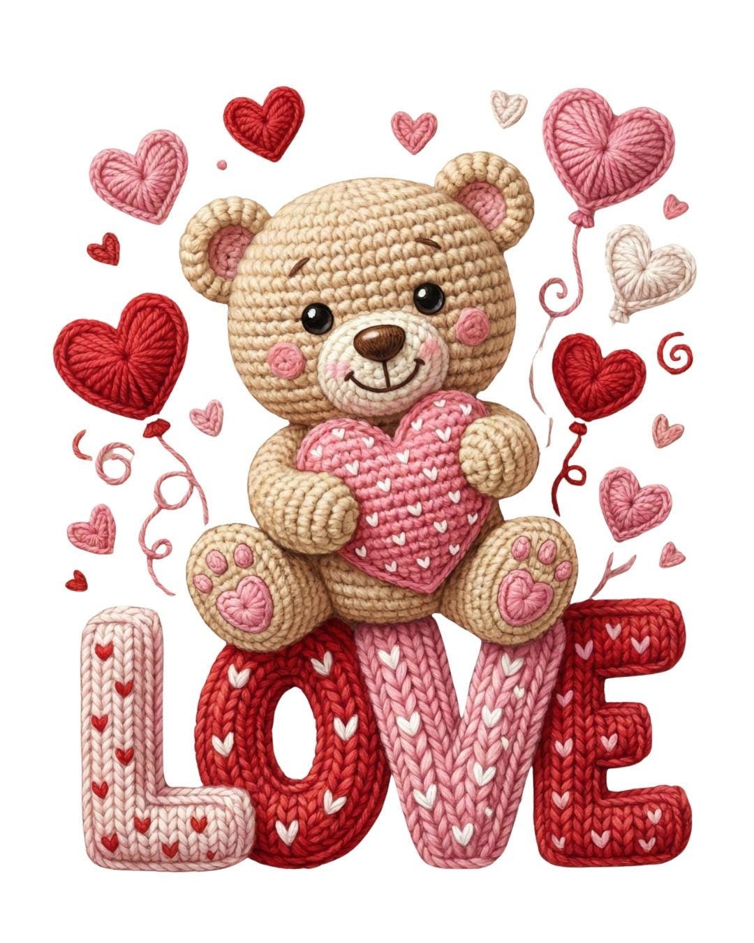 Valentine Teddy Bear PNG | Cute Love Bear Clipart | Valentine’s Day ...