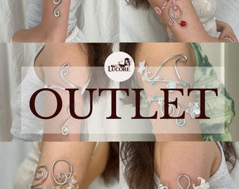 Outlet arm cuff made of wire and stainless steel - gold and silver upper arm bangle with various blossoms and flowers