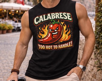 Pimiento picante calabrés Demasiado picante para soportar Muscle Tank / Diseño de llama de chile picante