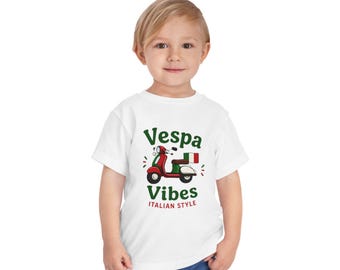 Camiseta infantil estilo Vespa Vibes italiana / Camiseta con estampado de scooter