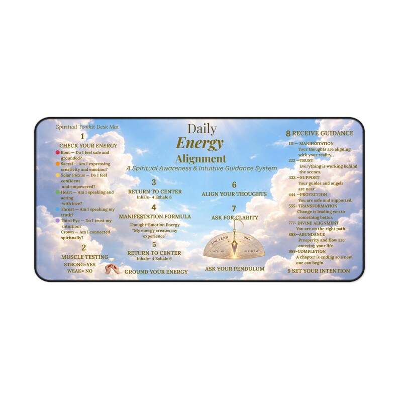 Daily Energy Alignment Desk Mat | Spiritual Guidance Chart, Meditation ...