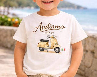 Andiamo Scooter illustration Toddler Tee | Italian Vespa graphic