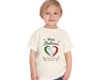 Mini Italiano mapa del corazón camiseta para niños pequeños / Orgullo italiano, camiseta para niños