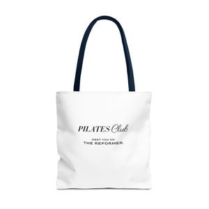 Pilates Club Tote Bag 18x18 | Black Lettering Reformer Tote image 6