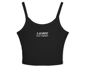 Lagree Tank Top | "Lagree ist meine Therapie" | Spaghetti Strap Crop Top | Athleisure, Pilates Mädchenästhetik