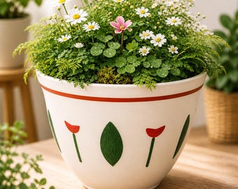 Turkish Coffee Cup Style Planter, Decorative Indoor Plant Pot, Gift for Plant Lover, Home Decor