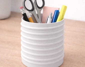 Minimalist Desk Organizer | Modern Pen Holder | 3D Printed Office Storage Cup | Home Office Accessory