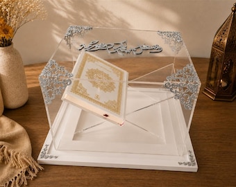 Personalized Quran Display Box – Islamic Wedding Gift – Ramadan & Eid Decor – Custom Acrylic Quran Holder – Luxury Muslim Home Decor