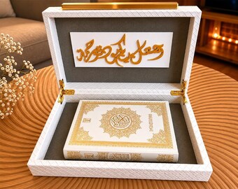Personalized Quran Gift Box – Luxury Islamic Wedding Gift – Custom Nikah Quran Holder – Muslim Wedding Decor – Eid & Ramadan Gift