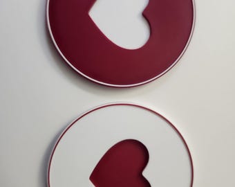 3D Printed Heart Coaster | Modern Valentine's Gift