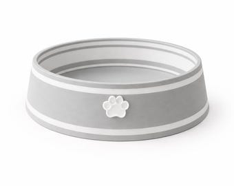 Modern Cat Bowl – 3D Printed PLA Pet Dish, Paw Detail