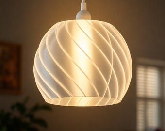 Modern Swirl Pendant Light, Spiral Lamp Shade, Contemporary Hanging Light, Minimalist Home Decor