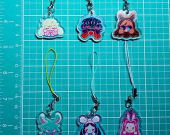 Alien Stage Bunnies - Acrylic phone charms