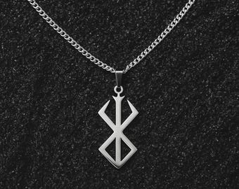 Berserk Silver Pendant: Handmade 925 Sterling Anime Necklace