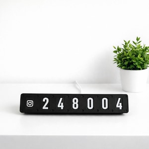 Live Follower Counter for Instagram, Facebook, TikTok, YouTube, Twitch & X - Social Media Desk Display, Wi-Fi, 3D-Printed Gadget