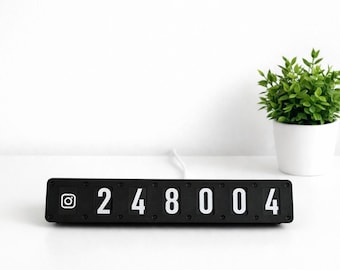 Contador de seguidores en vivo para Instagram, Facebook, TikTok, YouTube, Twitch y X: pantalla de escritorio para redes sociales, wifi, dispositivo impreso en 3D