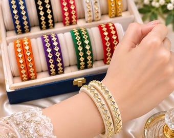 Handgjorda armband i sidentråd, guldfärgade geometriska stenar, etniskt boho armband