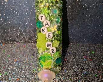 Alien Bedazzled Bic Lighter With Dangle