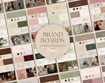 Plantilla de tablero de marca / Kit de marca empresarial / Editable en Canva / MRR y PLR