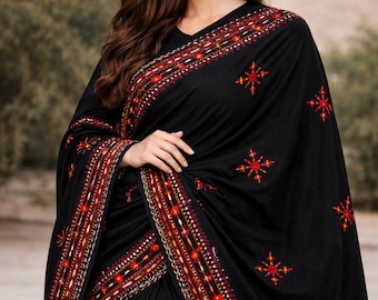 Chal de césped suizo estilo baluchi | Chadar tradicional pakistaní hecho a mano