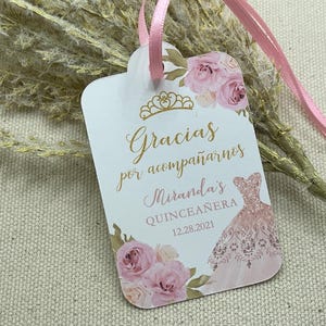 Personalized Quinceanera Favor Tags