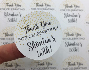Personalized 50th Stickers