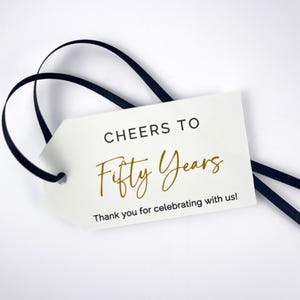 50th Anniversary Favor Tags: Milestone Birthday Party Decor