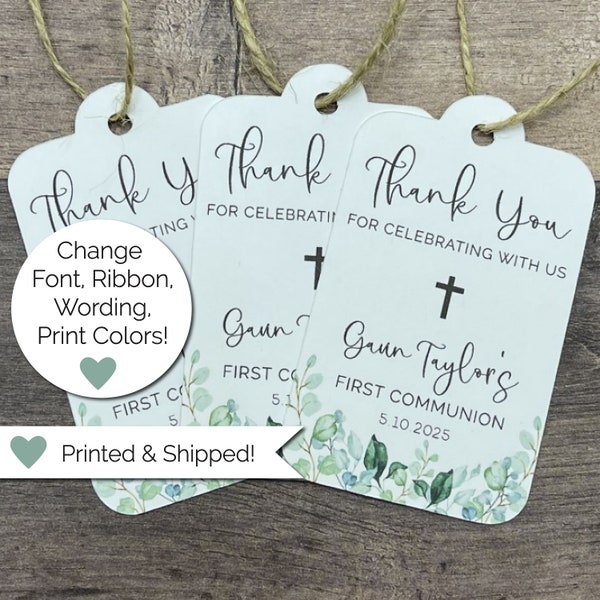 First Communion or Baptism Favor Tags