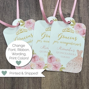 Personalized Quinceanera Favor Tags