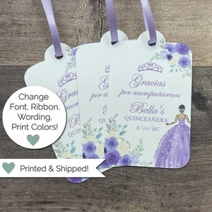 Personalized Quinceanera Favor Tags
