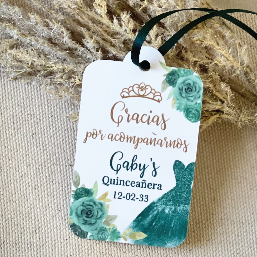 Personalized Quinceanera Favor Tags, Custom Thank You Favor Tags ...