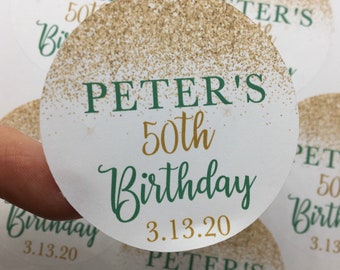Custom 50th Birthday Stickers