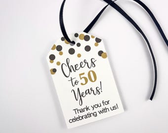 Fifty Years Personalized Favor Tags